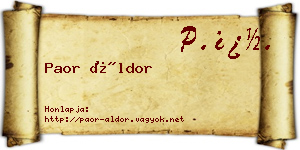 Paor Áldor névjegykártya